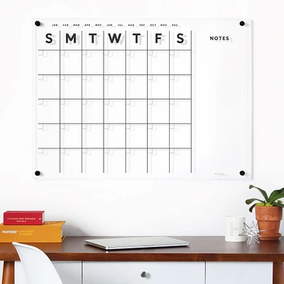 Acrylic Calendar, Side Notes, Black Text, Hardware, Small