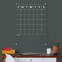 Acrylic Calendar, Bottom Notes, Black Text, Hardware, Small