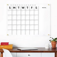 Acrylic Calendar, Side Notes, Black Text, Hardware, Small