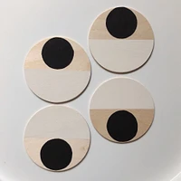 Moonrise Wood Coasters, Cobalt, Set of 4