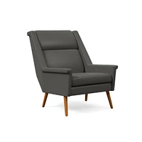 Carlo Highback Chair, Poly, Saddle Leather, Nut