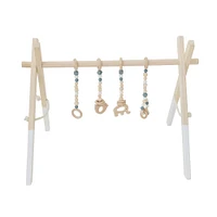 Natural Wood Baby Gym, Black Toys