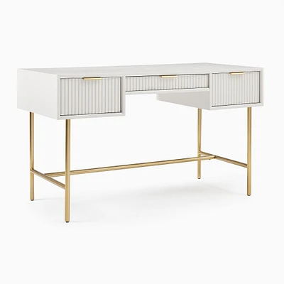 Quinn Desk, Haze, Antique Brass