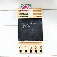 Vertical Mail Holder with Chalkboard, Black