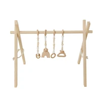 Natural Wood Baby Gym, Black Toys