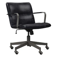 Cooper Mid-Century Office Chair, Saddle Leather, Nut