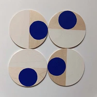 Moonrise Wood Coasters, Cobalt, Set of 4