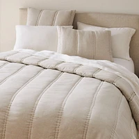 European Flax Linen Comforter, Twin White