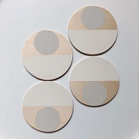 Moonrise Wood Coasters, Cobalt, Set of 4