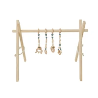 Natural Wood Baby Gym, Black Toys