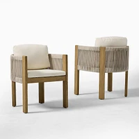 Porto Outdoor Dining Chairs, Driftwood, Pearl Gray, Set of 2