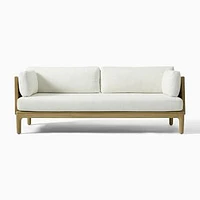 Catalina Outdoor 76" Sofa, Reef Wicker, Natural Slub Weave, Shore