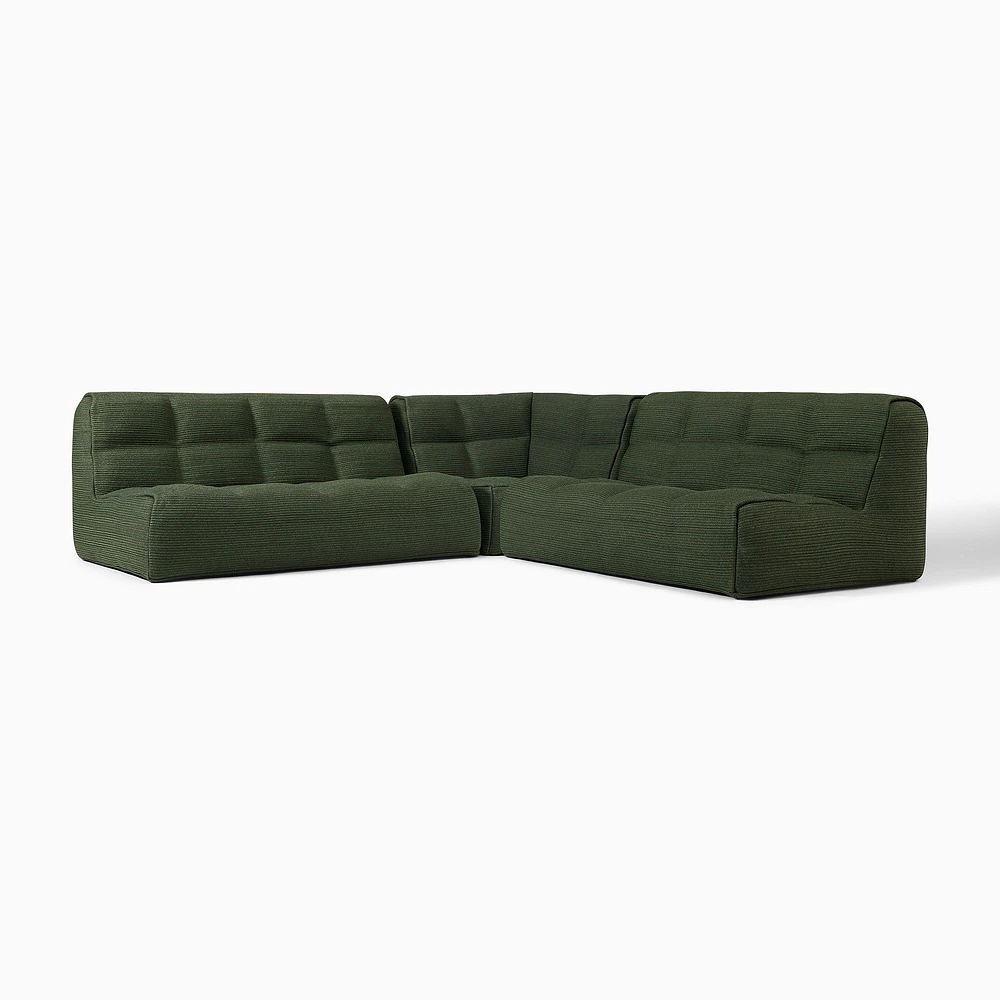 Kavala Outdoor 3-Piece L-Shaped Sectional, Sand