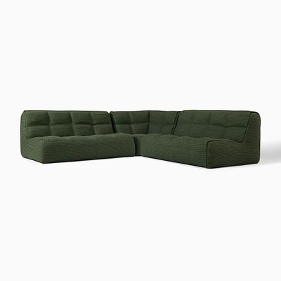 Kavala Outdoor 3-Piece L-Shaped Sectional, Sand