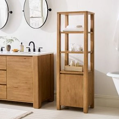 Graham 60" Bath Floor Cabinet, Toasted Oak