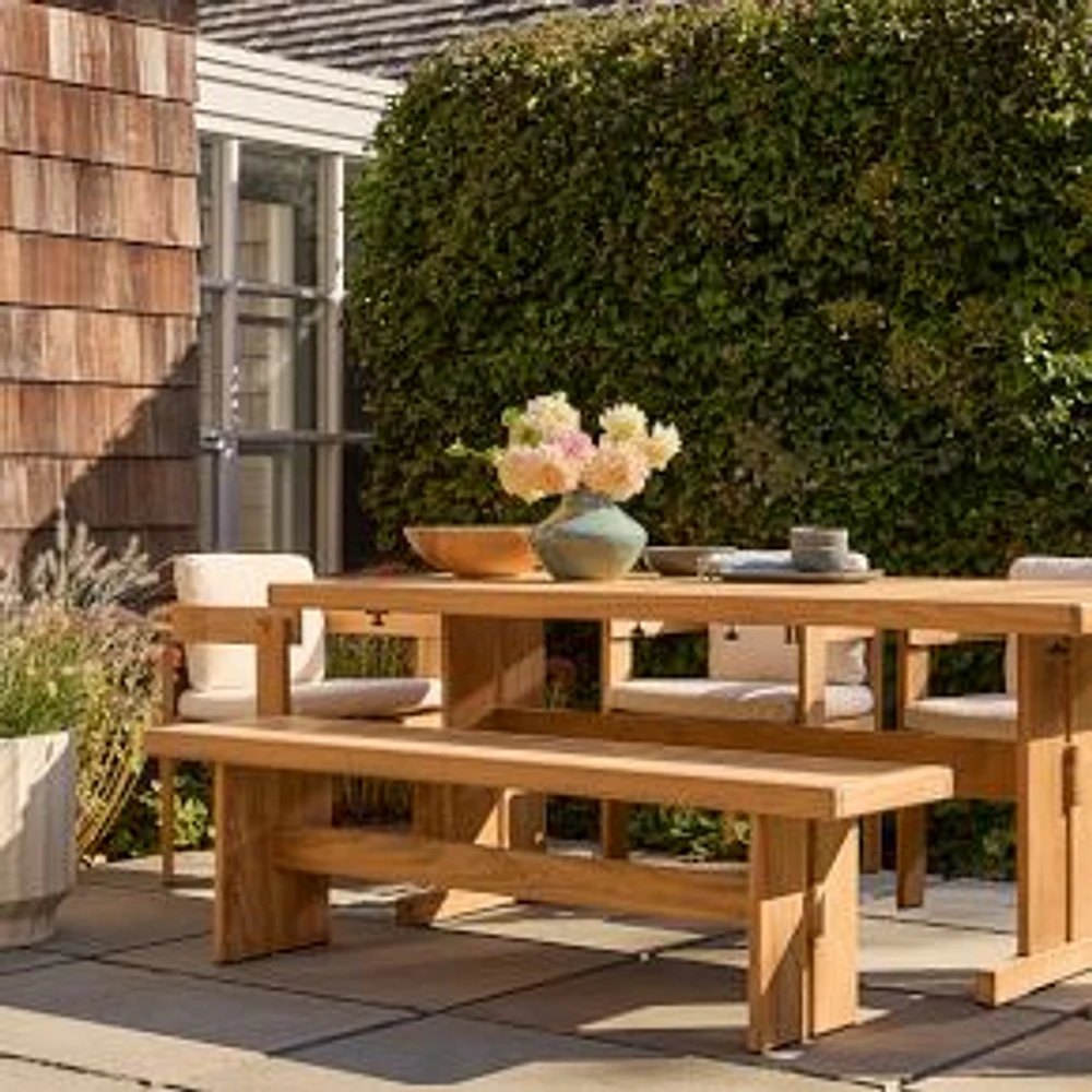 Monterey Outdoor Expandable Dining Table, 77"-107" , Natural Teak