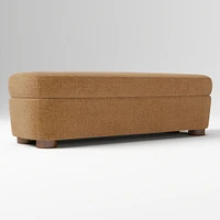 Leroy Storage Bench Performance Yarn Dyed Linen Weave Alabaster Almond on Ash Poly