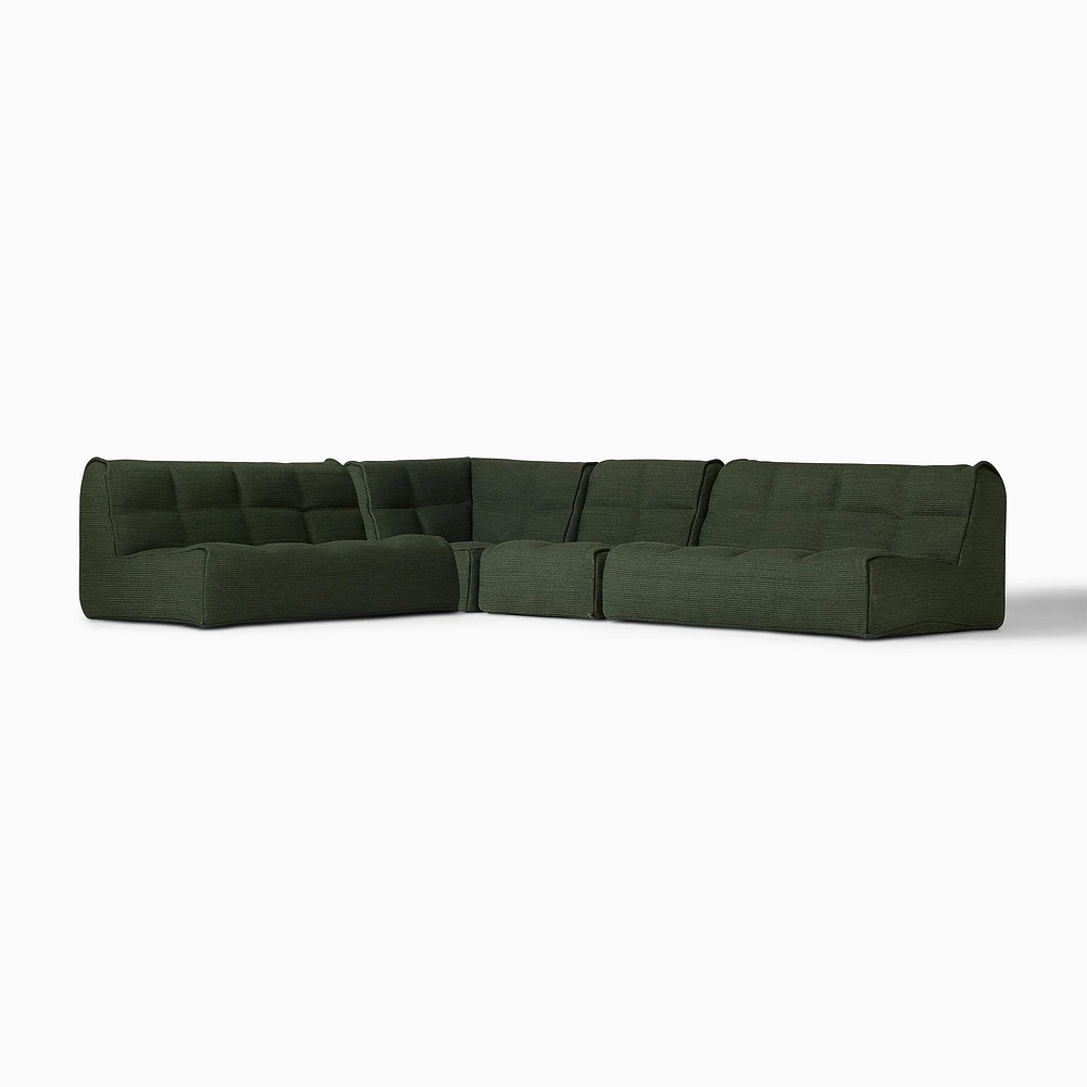 Kavala Outdoor 4-Piece L-Shaped Sectional, Sand