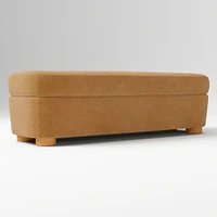 Leroy Storage Bench Performance Yarn Dyed Linen Weave Alabaster Almond on Ash Poly