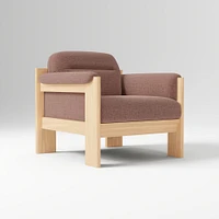 Gunnison Lounge Chair, Yarn Dyed Linen Weave Alabaster, Acorn