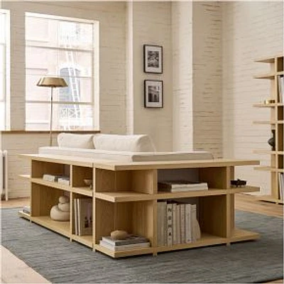 Wallace Modular Corner Console, 72" Low Shelf Unit & 52" Low Shelf Unit