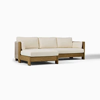 Porto Outdoor 2-Piece Chaise Sectional, 105", Left Arm Sofa, Right Chaise, Driftwood, Pearl Gray