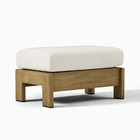 Porto Outdoor Ottoman, Driftwood, Pearl Gray