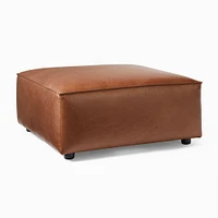 Remi Ottoman, Memory Foam, Leather, Old Saddle, Concealed Support