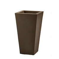 Bowery Planter, Small, 13"SQ x 26"H, Caviar Black