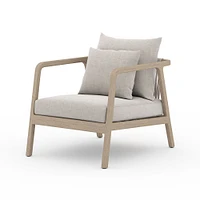 Rope & Wood Outdoor Chair, Charcoal Weathered Gray