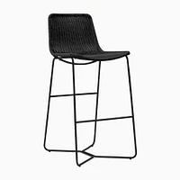 Slope Outdoor Bar Stool, All Weather Wicker, Charcoal