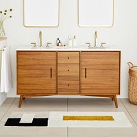 Colorblock Bath Mat, Dark Horseradish, 24"x64"