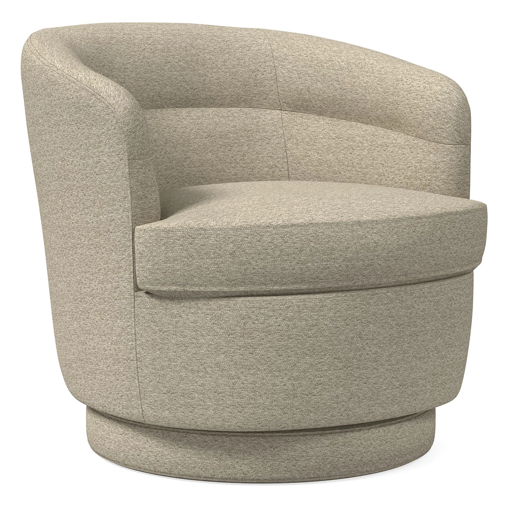 Chip & Dent: Viv Swivel Chair, Poly, Chunky Boucle, Sand