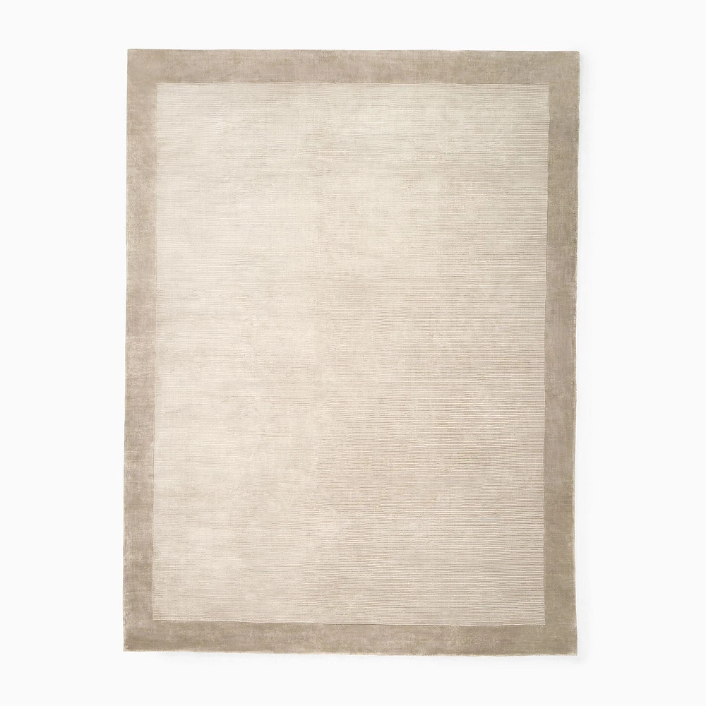 Chip & Dent: Tencel Frame Rug, Sable, 6x9