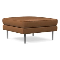 Axel 28.5" Ottoman, Saddle Leather, Nut, Metal