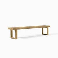 Portside Dining Bench, 66", Weathered Gray