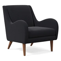 Sebastian Chair, Poly , Yarn Dyed Linen Weave, Alabaster, Pecan