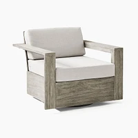 Portside Outdoor Swivel Chair, Driftwood, Pearl Gray, Individual