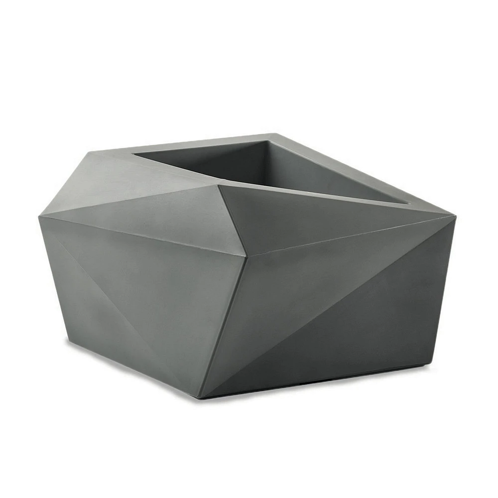 Origami Planter, Short, 23"SQ x 14.5"H, Caviar Black