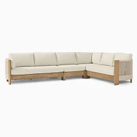 Porto Outdoor 4-Piece L-Shaped Sectional 129", Driftwood, Pearl Gray