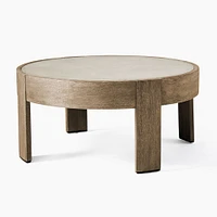 Portside Outdoor 34 Round Coffee Table, Driftwood