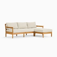Playa Outdoor 2-Piece Reversible Chaise Sectional, Black, Plain Weave, Alabaster