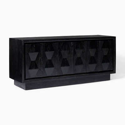 Carved Pattern 60" Media Console, Black