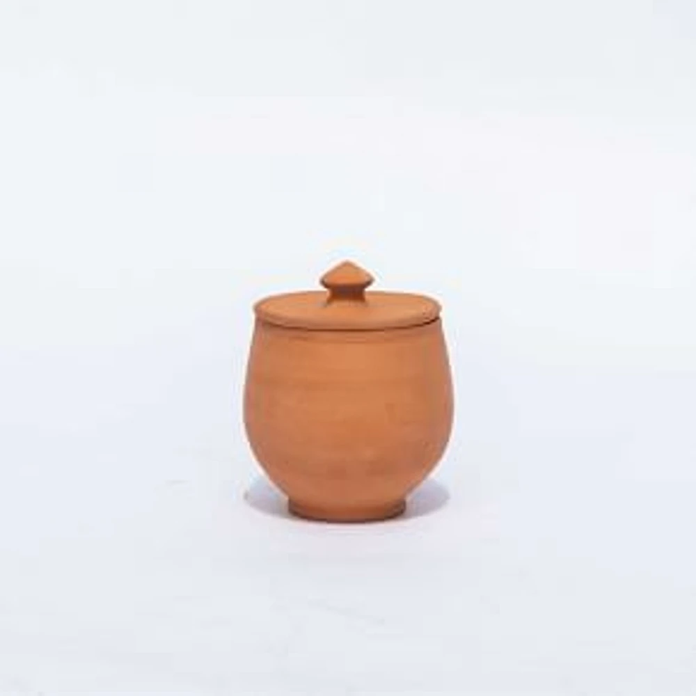 Artisanal Large Terracotta Pot With Lid