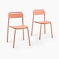 Outdoor Metal Stacking Dining Chair, Lush, Set of 2