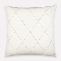 Anchal Diamond-Stitch Euro Sham White