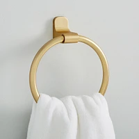 Mid-Century Contour Bathroom Hardware, Antique Brass