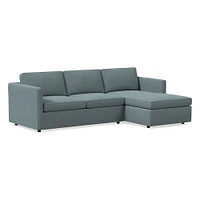 Harris 102" Left 2-Piece Chaise Sectional, Standard Depth, Multi-Seat, Performance Yarn Dyed Linen Weave, Petrol