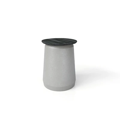 Simii Basalto Stool, White Concrete Top, Base