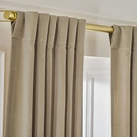 Cotton Velvet Blackout Curtain, Alabaster, 48x84